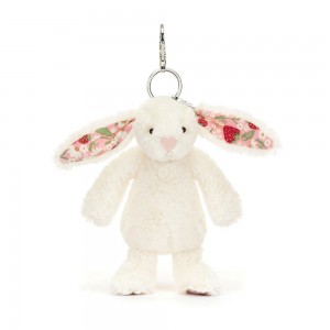 Amuletos Para Bolsos Jellycat Blossom Cream Bunny 'Berry' 18cm x 5cm x 4cm Blancas Costa Rica | 91572-ARKD