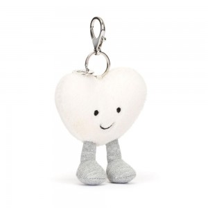 Amuletos Para Bolsos Jellycat Cream Heart 13cm x 9cm x 3cm Blancas Costa Rica | 59614-JDIZ