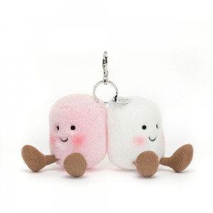 Amuletos Para Bolsos Jellycat Pair of Marshmallows 15cm x 11cm x 5cm Rosas Costa Rica | 70835-LYDJ