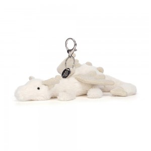 Amuletos Para Bolsos Jellycat Snow Dragon 12cm x 8cm x 22cm Blancas Costa Rica | 12540-FCHX