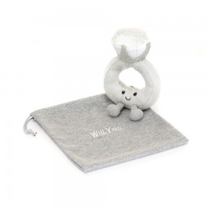 Bolsas Jellycat Diamond Ring with Personalised 20cm x 12cm x 5cm Gris Costa Rica | 18596-GDVJ