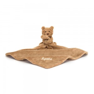 Chupetes Y Mantas Jellycat Personalised Bartholomew Bear Soother 13cm x 34cm x 34cm Marrones Costa Rica | 04198-LJFY