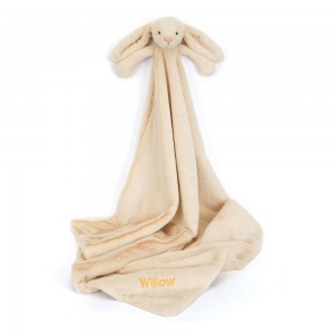 Chupetes Y Mantas Jellycat Personalised Bashful Luxe Bunny Willow Blankie 56cm x 70cm x 9cm Beige Costa Rica | 38479-BIHX