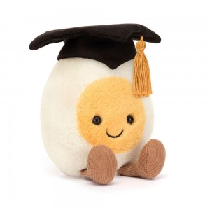 Comida Y Bebida Jellycat Amuseables Boiled Egg Graduation 14cm x 9cm x 4cm Blancas Costa Rica | 05462-DXIS