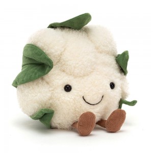 Comida Y Bebida Jellycat Amuseables Cauliflower 20cm x 17cm x 13cm Blancas Costa Rica | 42385-VCSU