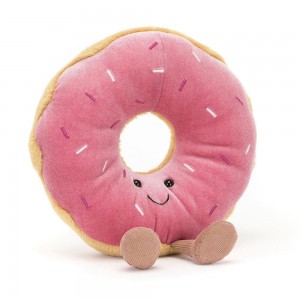 Comida Y Bebida Jellycat Amuseables Doughnut 18cm x 17cm x 6cm Rosas Costa Rica | 20935-TMQJ