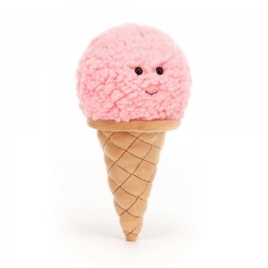 Comida Y Bebida Jellycat Amuseables Irresistible Ice Cream Strawberry 17cm x 8cm x 7cm Rosas Costa Rica | 23408-XURP