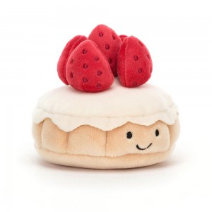 Comida Y Bebida Jellycat Amuseables Pretty Patisserie Tarte Aux Fraises 7cm x 10cm x 10cm Beige Costa Rica | 58130-MAOP