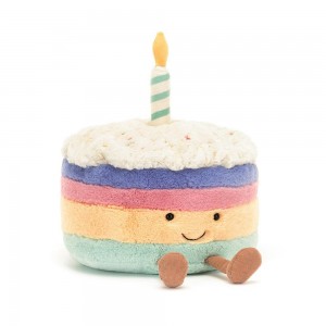 Comida Y Bebida Jellycat Amuseables Rainbow Birthday Cake 26cm x 21cm x 21cm Azules Costa Rica | 90148-NBEW