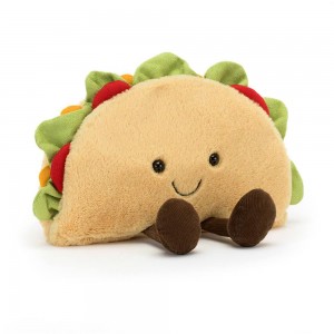 Comida Y Bebida Jellycat Amuseables Taco 13cm x 17cm x 5cm Beige Costa Rica | 79480-WOAJ