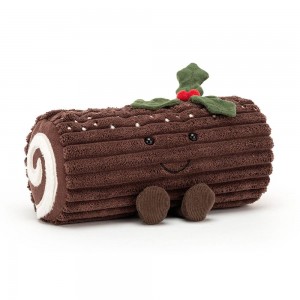 Comida Y Bebida Jellycat Amuseables Yule Log 11cm x 20cm x 8cm Marrones Costa Rica | 34170-CWIN