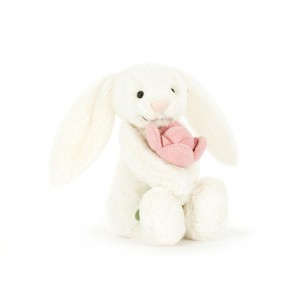 Conejo Jellycat Bashful Bunny 'Peony' 7.1in x 3.5in x 3.1in Blancas Costa Rica | 16058-BUVJ