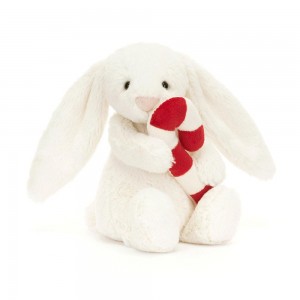 Conejo Jellycat Bashful Bunny with Candy Cane 7.1in x 3.5in x 3.1in Blancas Costa Rica | 08923-UBDY