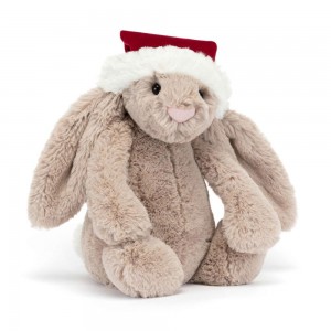 Conejo Jellycat Bashful Christmas Bunny 31cm x 12cm x 9cm Beige Costa Rica | 83751-GENS