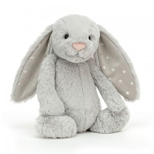 Conejo Jellycat Bashful Shimmer Bunny 31cm x 12cm x 9cm Gris Costa Rica | 40681-QBPZ