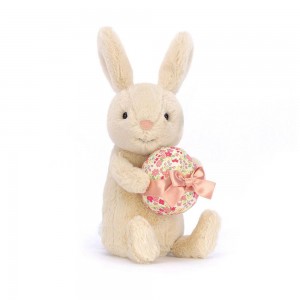 Conejo Jellycat Bonnie Bunny with Egg 18cm x 8cm x 6cm Beige Costa Rica | 07685-WUIX