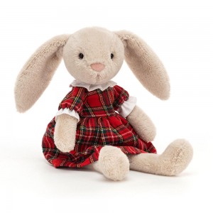 Conejo Jellycat Lottie Bunny Tartan 27cm x 7cm x 5cm Beige Costa Rica | 34128-PKNL