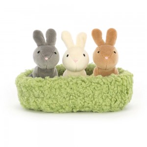 Conejo Jellycat Nesting Bunnies 11cm x 13cm x 13cm Marrones Costa Rica | 01653-CIKU
