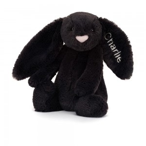 Conejo Jellycat Personalised Bashful Inky Bunny Medium 31cm x 12cm x 9cm Negras Costa Rica | 58739-BWAG