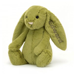 Conejo Jellycat Personalised Bashful Moss Bunny Medium 31cm x 12cm x 9cm Verde Costa Rica | 69307-RDUV