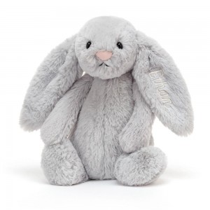 Conejo Jellycat Personalised Bashful Silver Bunny Medium 31cm x 12cm x 9cm Gris Costa Rica | 51630-RWIC