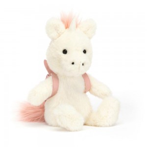 Criaturas Míticas Jellycat Backpack Unicorn 22cm x 9cm x 8cm Blancas Costa Rica | 46085-BQTA