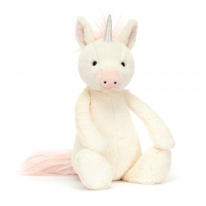 Criaturas Míticas Jellycat Bashful Unicorn 31cm x 12cm x 9cm Creme Costa Rica | 85739-ZBHQ