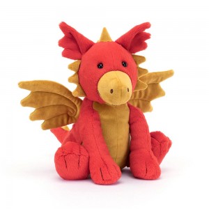 Criaturas Míticas Jellycat Darvin Dragon 24cm x 20cm x 12cm Rojas Costa Rica | 38921-QPHL