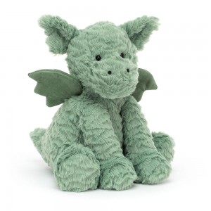 Criaturas Míticas Jellycat Fuddlewuddle Dragon 23cm x 13cm x 9cm Verde Costa Rica | 28654-ZBPK