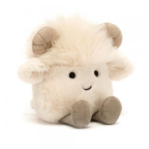 Farmyard Jellycat Amuseabean Ram 12cm x 9cm x 6cm Blancas Costa Rica | 03481-ZUSW