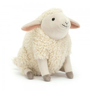 Farmyard Jellycat Burly Boo Sheep 20cm x 11cm x 14cm Blancas Costa Rica | 76495-MZTE