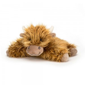 Farmyard Jellycat Truffles Highland Cow 6.3in x 14.2in x 9.1in Marrones Costa Rica | 95470-QBNL