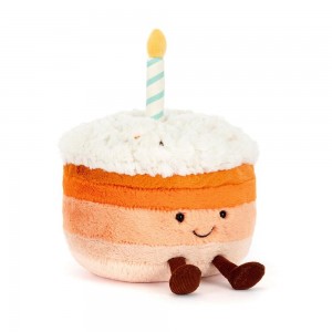 Foodies Jellycat Amuseables Jellina Birthday Cake 13cm x 15cm x 15cm Naranjas Costa Rica | 73901-MQYA