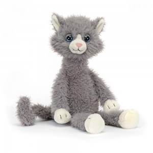 Gatos Y Gatitos Jellycat Blowzy Belle Cat 16.9in x 3.9in x 5.1in Gris Costa Rica | 09328-OEBJ