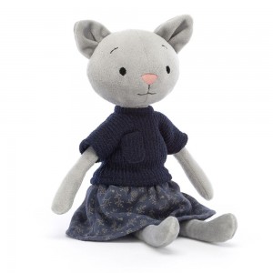 Gatos Y Gatitos Jellycat Coquette Cutie Cat 9.4in x 2.4in x 1.6in Gris Costa Rica | 53107-BGIK