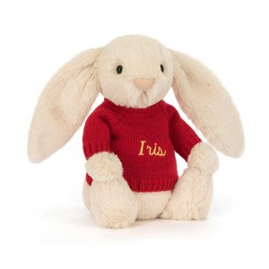 Jerséis Jellycat Bashful Luxe Bunny Willow with Personalised Jumper 31cm x 12cm x 9cm Beige Costa Rica | 98524-FOIR