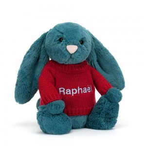 Jerséis Jellycat Bashful Mineral Bunny with Personalised Jumper 31cm x 12cm x 9cm Azules Costa Rica | 75648-WKZV