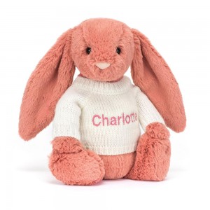 Jerséis Jellycat Bashful Sorrel Bunny with Personalised Cream Jumper 31cm x 12cm x 9cm Naranjas Costa Rica | 58469-XFUW