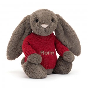 Jerséis Jellycat Bashful Truffle Bunny with Personalised Jumper 31cm x 12cm x 9cm Marrones Costa Rica | 97182-YALU