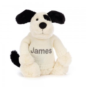 Jerséis Jellycat Bashful & Cream Puppy with Personalised Cream Jumper 31cm x 12cm x 9cm Blancas Costa Rica | 76481-XNSE
