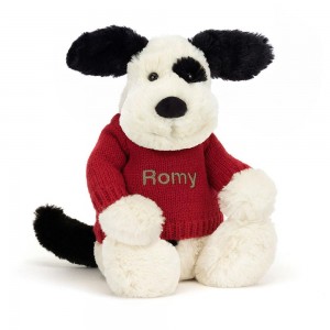 Jerséis Jellycat Bashful & Cream Puppy with Personalised Jumper 31cm x 12cm x 9cm Blancas Costa Rica | 62914-UOBF