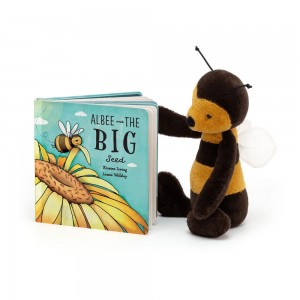 Juegos De Libros Y Juguetes Jellycat Albee And The Big Seed Book and Bashful Bee Medium Negras Costa Rica | 98607-KVWE