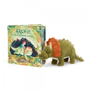 Juegos De Libros Y Juguetes Jellycat Archie, My Dinosaur Friend Book and Archie Dinosaur Verde Costa Rica | 48561-EOLW