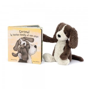 Juegos De Libros Y Juguetes Jellycat Caramel Le Toutou Timide Et Son Papa & Bashful Fudge Puppy Medium Marrones Costa Rica | 96210-YJUN