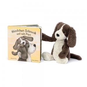 Juegos De Libros Y Juguetes Jellycat Hundchen Schnuck Und Sein Papa Buch and Bashful Fudge Puppy Medium Marrones Costa Rica | 71920-VHJG