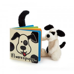 Juegos De Libros Y Juguetes Jellycat If I Were A Puppy Book and Bashful Puppy Small Blancas Costa Rica | 95840-UKFO