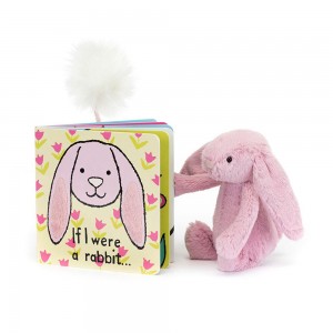 Juegos De Libros Y Juguetes Jellycat If I Were A Rabbit Book and Bashful Tulip Bunny Small Rosas Costa Rica | 46590-EQJV