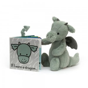 Juegos De Libros Y Juguetes Jellycat If I Were A Dragon Book and Bashful Dragon Small Verde Costa Rica | 35619-HCEM