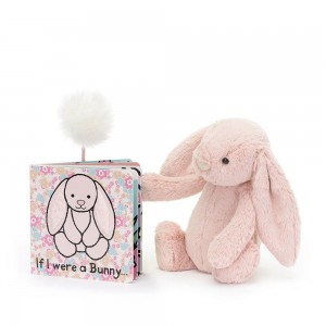 Juegos De Libros Y Juguetes Jellycat If I Were a Bunny Book and Bashful Blush Bunny Medium Rosas Costa Rica | 92056-HFLI