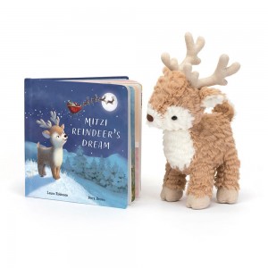Juegos De Libros Y Juguetes Jellycat Mitzi Reindeer's Dream Book and Mitzi Reindeer Medium Beige Costa Rica | 51046-LRKW